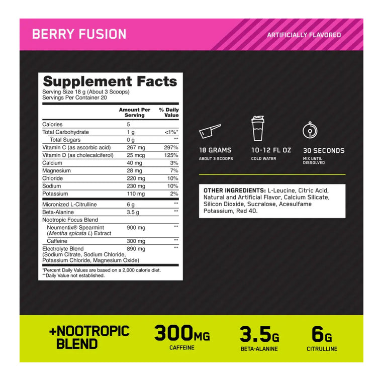 Optimum Nutrition Amped Pre Workout