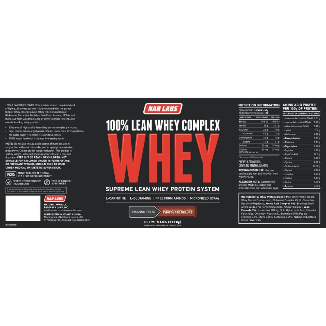 Narlabs 100% Lean Whey Complex 5lb