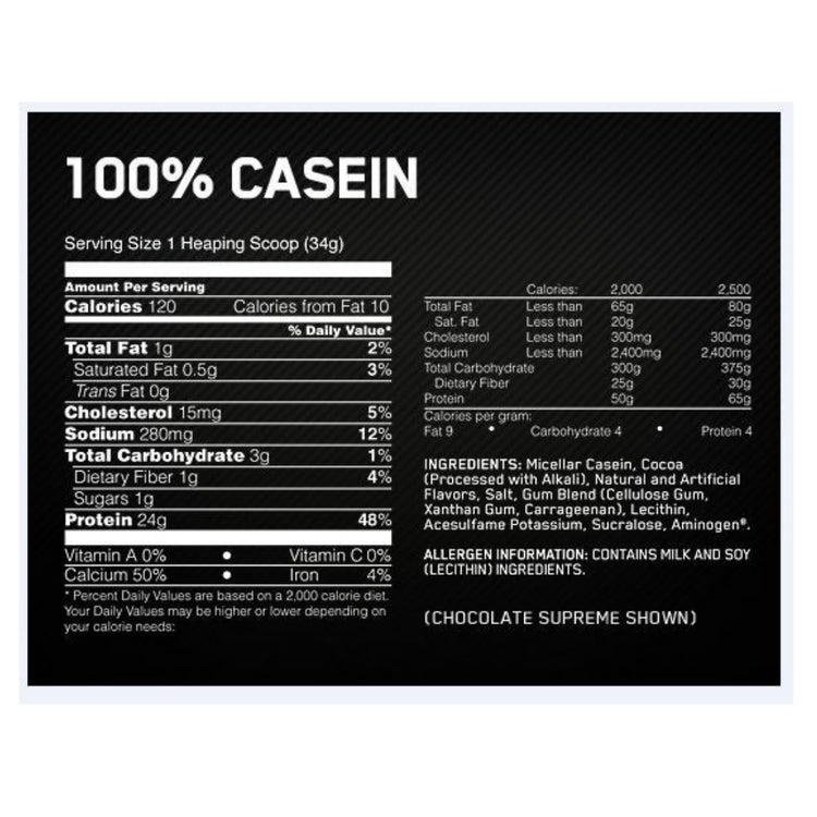ON Casein Protein 825g Best Before 4-10/26