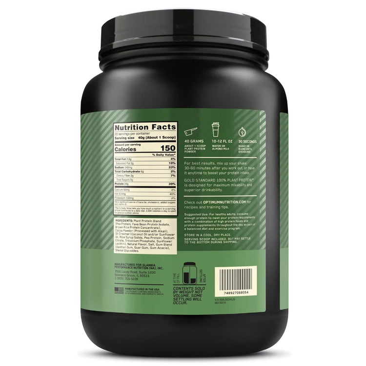 Optimum Nutrition 100% Gold Standard Plant Protein 20sv
