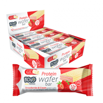 Novo Nutrition Protein Wafer Bar 12pk DATED 4/22
